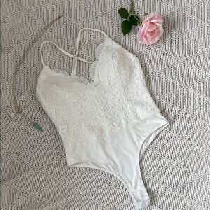 Love Culture White Lace Bodysuit